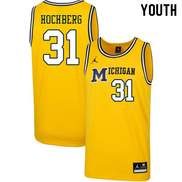 Youth #31 Harrison Hochberg Michigan Wolverines College Basketball Jerseys Stitched Sale-Retro